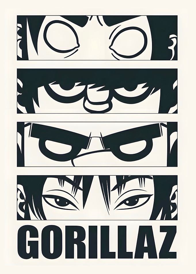 Gorillaz Band Members Eyes Poster