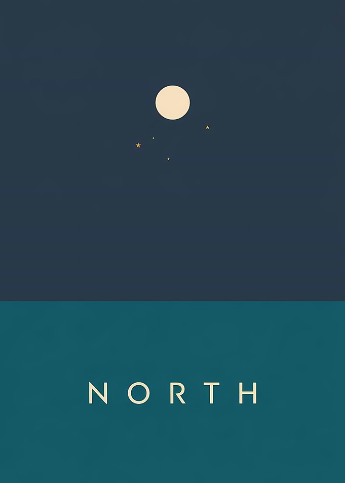 Minimalist Night Sky Over Water