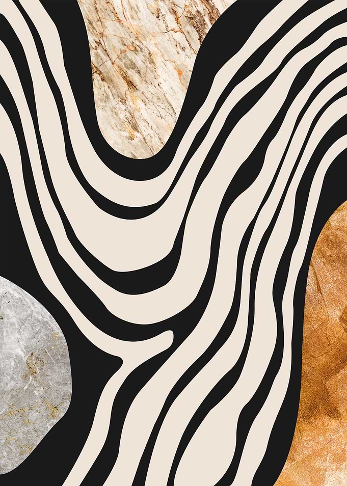 Abstract Zebra Print Marble Art