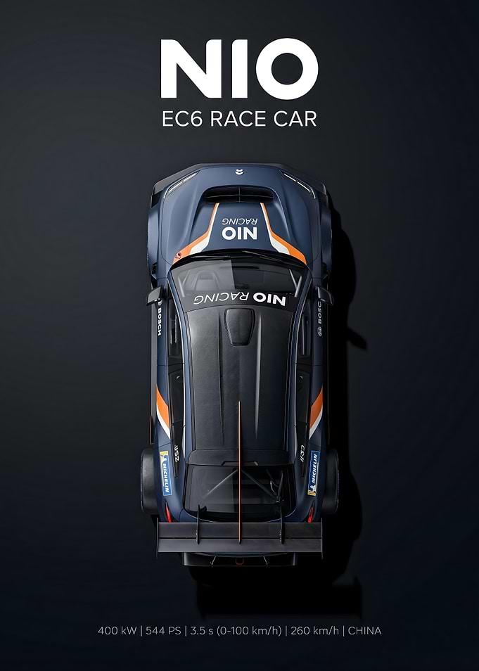 NIO EC6 Race Car Top View