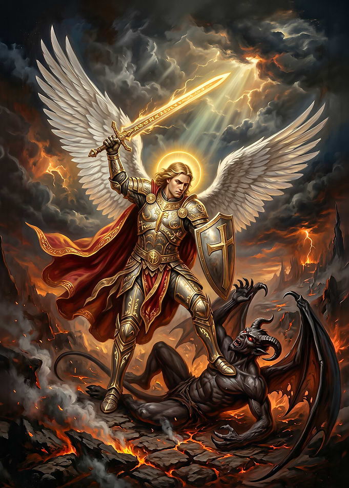 Archangel Michael Defeating Demon