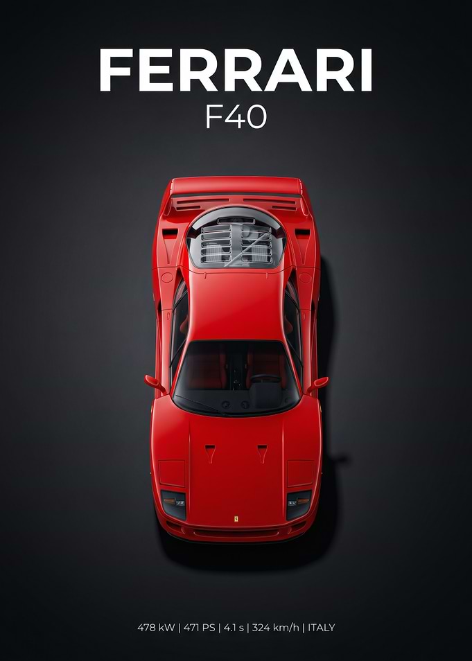 Ferrari F40 Top View