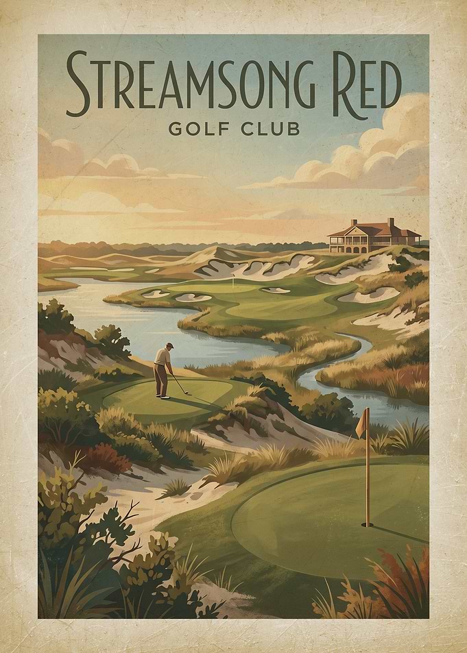 Streamsong Red Golf Club Vintage Poster