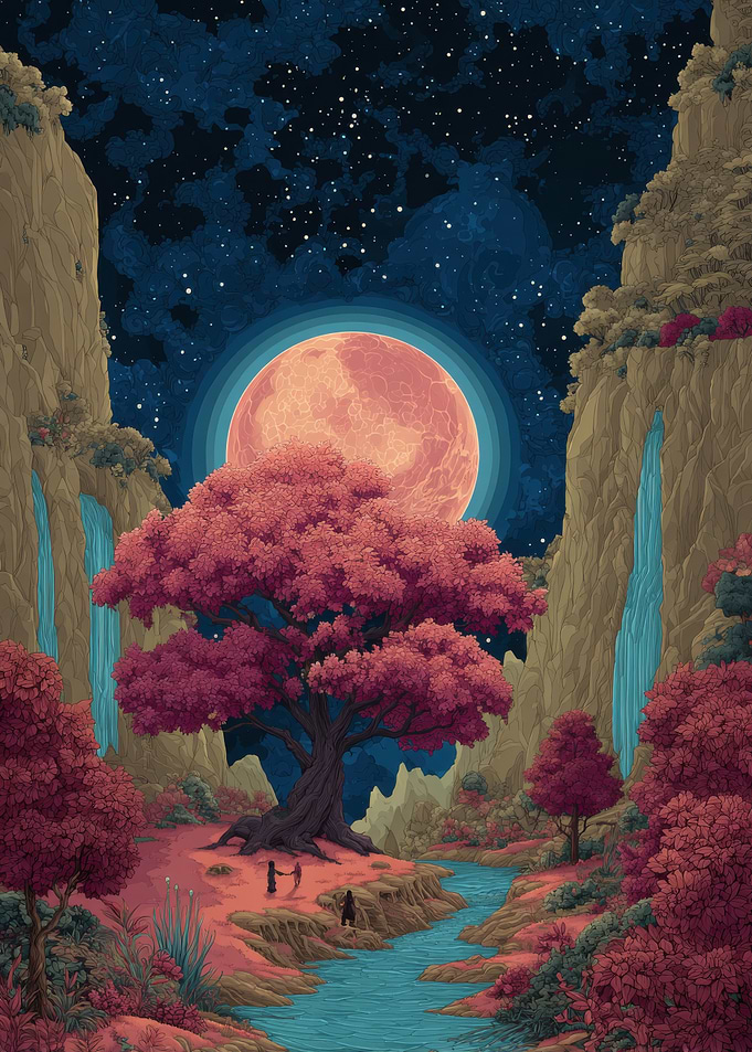 Enchanted Moonlit Landscape