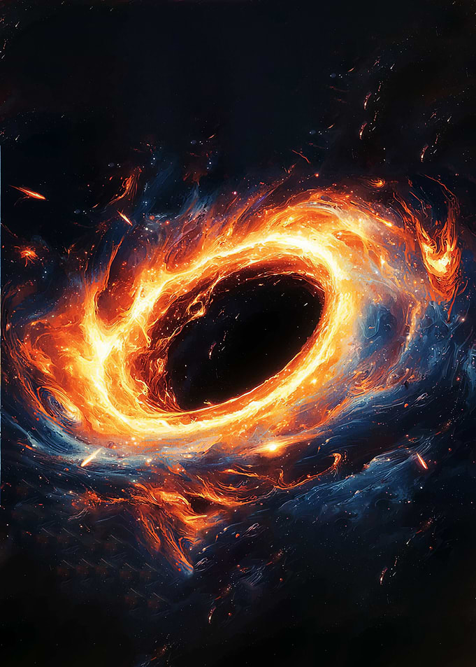 Fiery Black Hole in Space