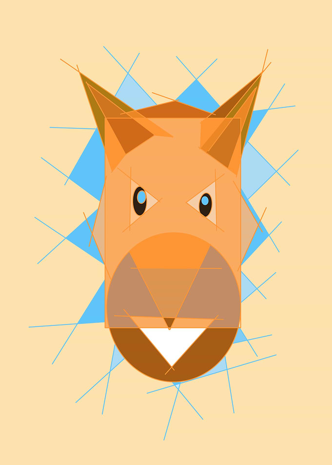 Geometric Fox Face Castor
