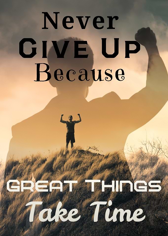 Never Give Up Inspirational Poster