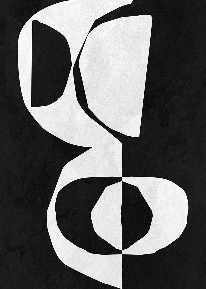 Abstract Black and White Shapes