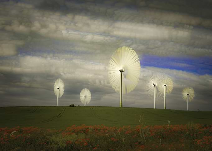 Wind Turbines in a Field of Poppies