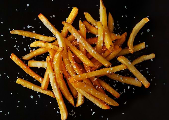 Salted French Fries Overhead Shot