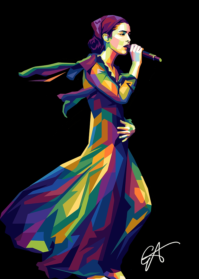 Colorful Gracie Abrams in WPAP Style