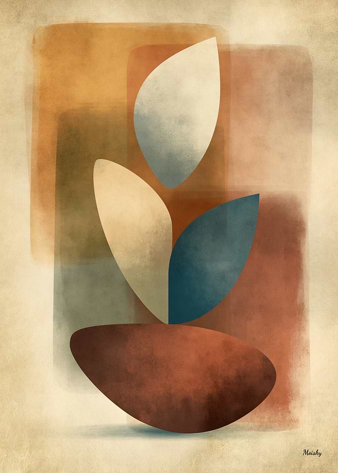 Wabi-Sabi Stone Field No. 07 – Renewal Abstract Wall Art