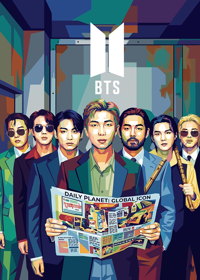 BTS Pop Art Newspaper Cover