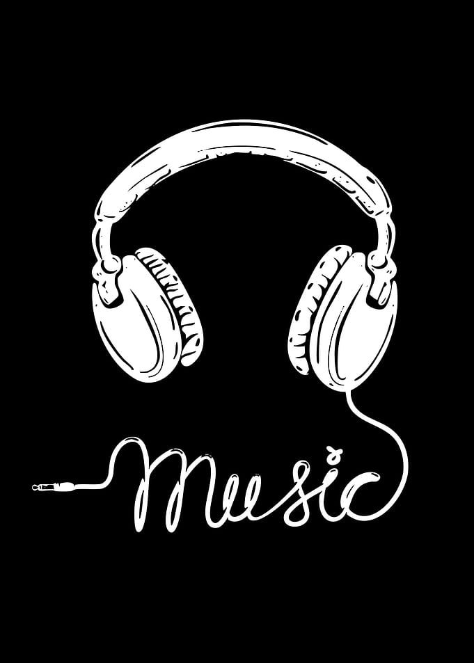 Headphones and Music Text