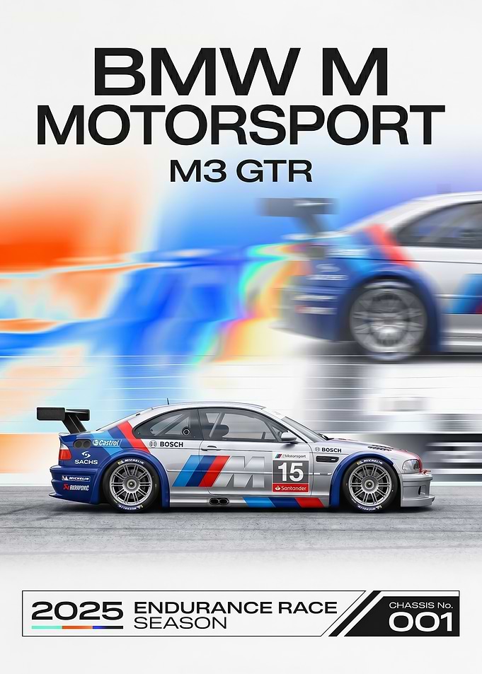 art race BMW M Motorsport M3 GTR Poster