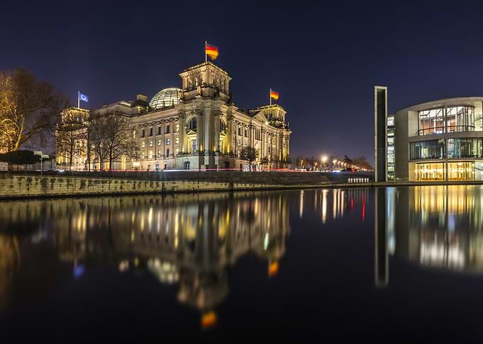 Reichstag Building Berlin at Night