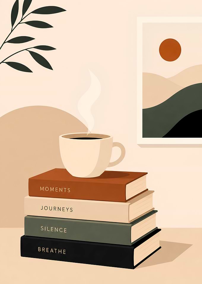 Cozy Reading Book with Coffee