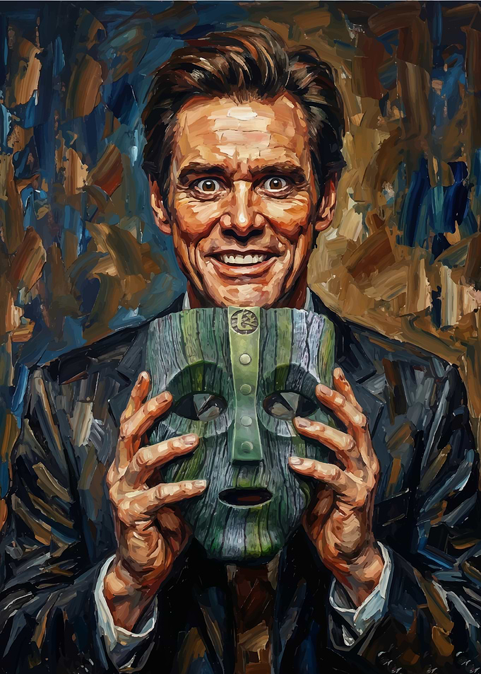 Jim Carrey Holding The Mask