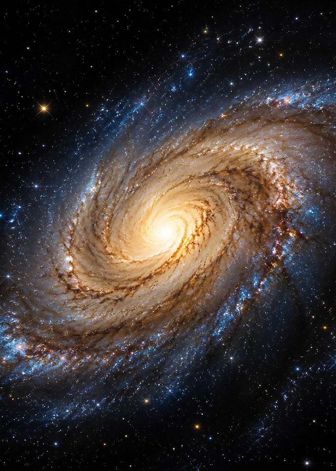 Vibrant Spiral Galaxy in Deep Space