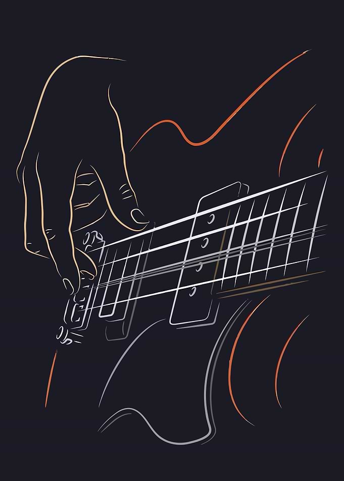 Hand Playing Electric Guitar