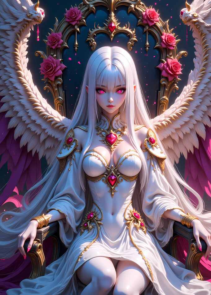 Angelic Woman on Throne