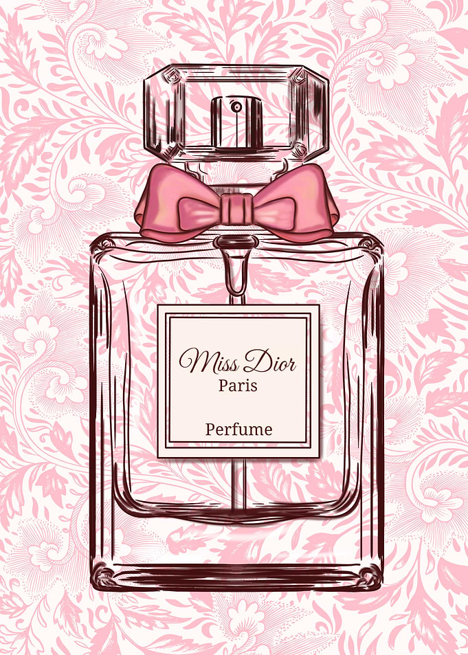 Miss Dior Perfume Bottle with Floral