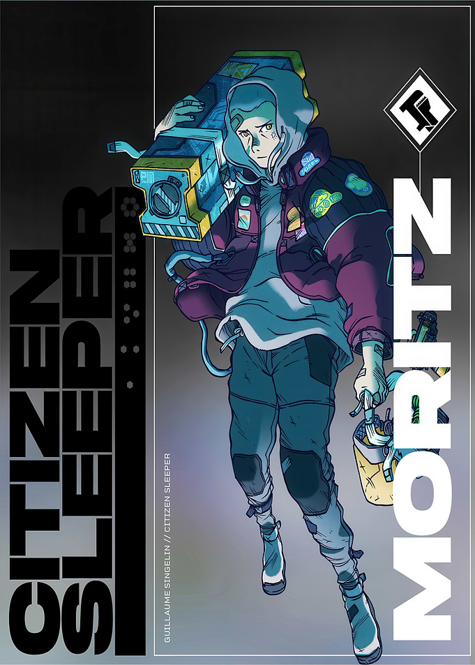 Cyberpunk Character with Weapon