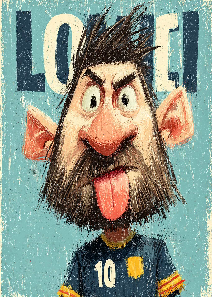 Caricature of a Soccer Player
