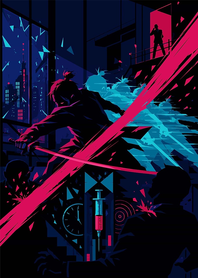 Cyberpunk Samurai Battle