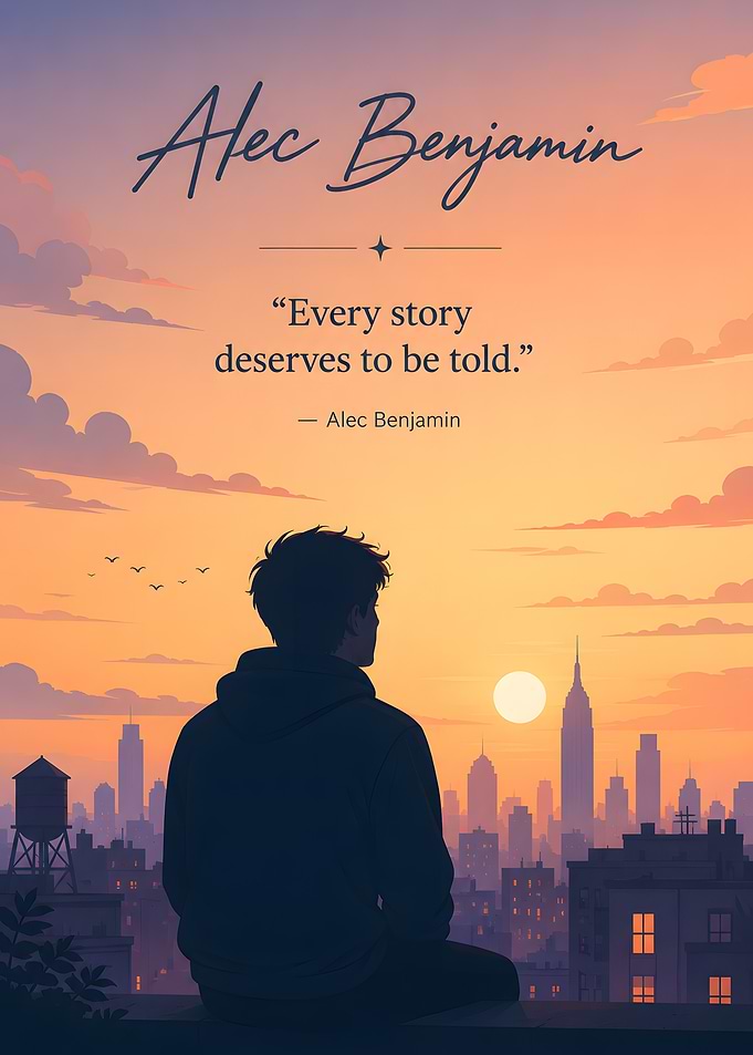 Man overlooking city at sunset