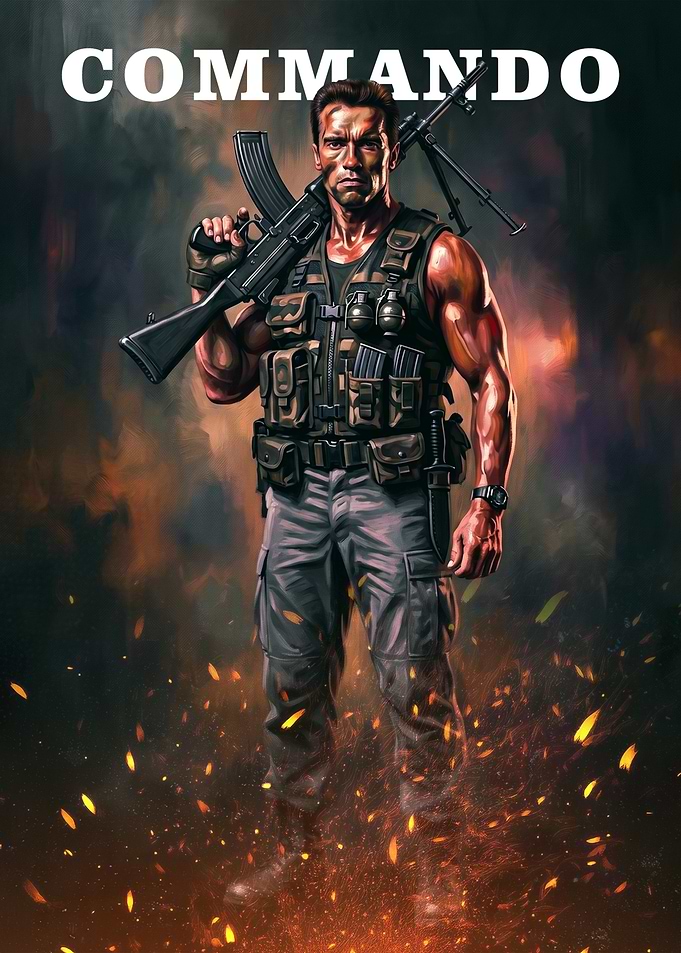 Commando Arnold Schwarzenegger Movie Poster