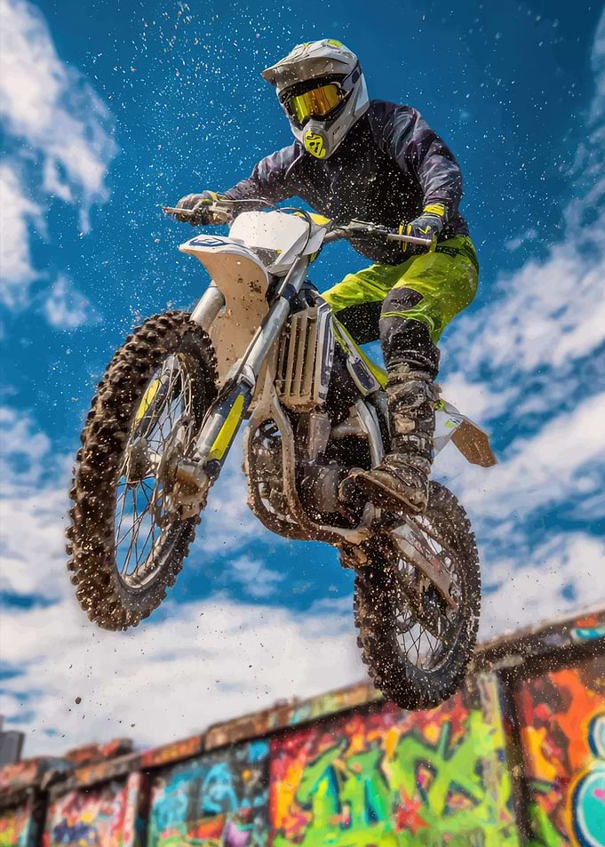 Motocross Rider Mid-Air Jump