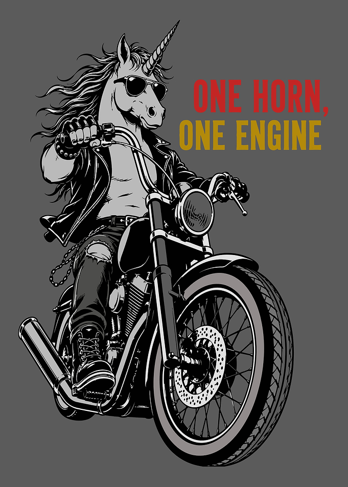 Biker Unicorn on a Motorcycle