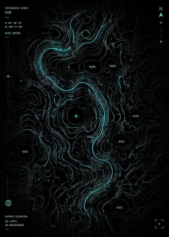 Abstract Topographic Map Art