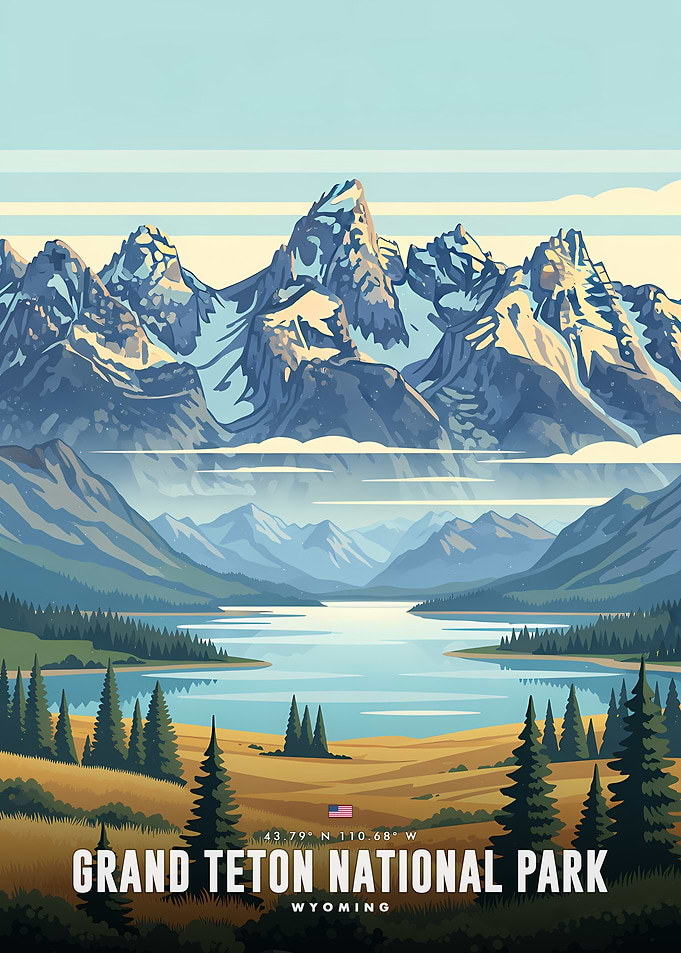 Grand Teton National Park Vintage Poster