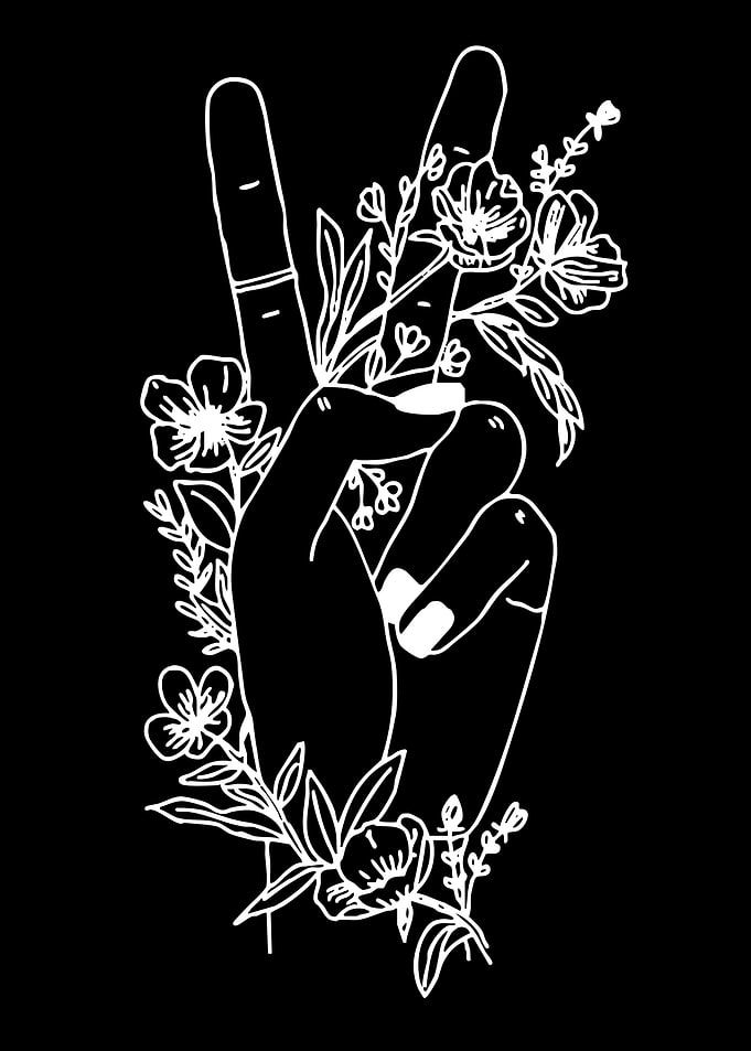 Peace Sign with Flowers