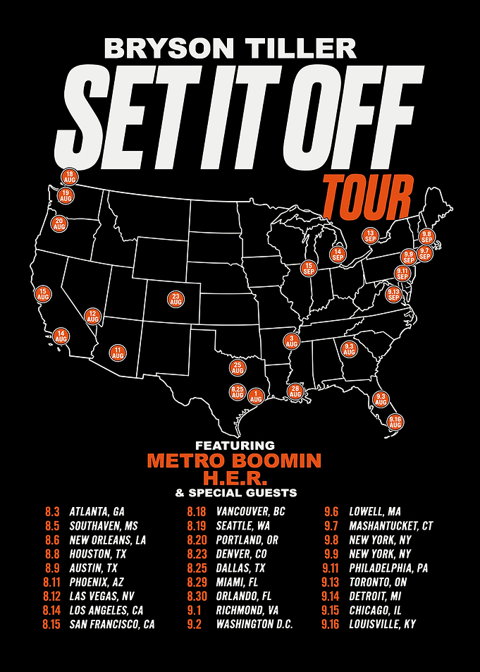Bryson Tiller Set It Off Tour Poster