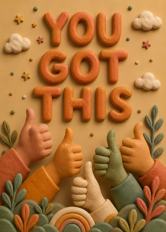 You Got This Thumbs Up Clay Art