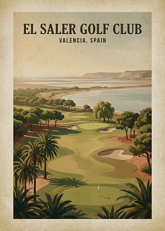 El Saler Golf Club Vintage Poster