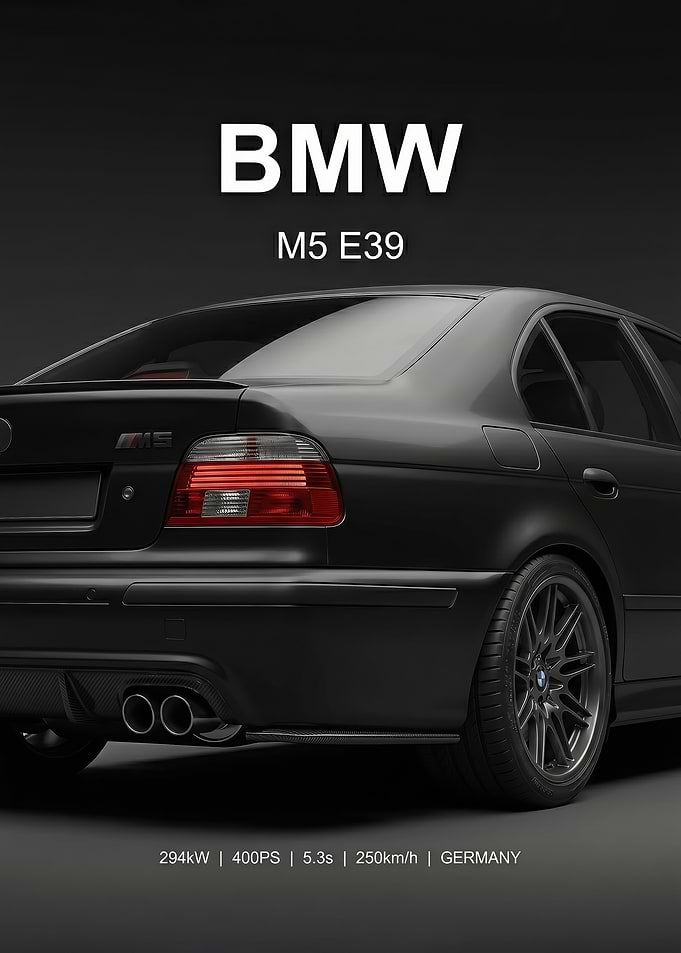 close up sleekBMW M5 E39 black Rear View