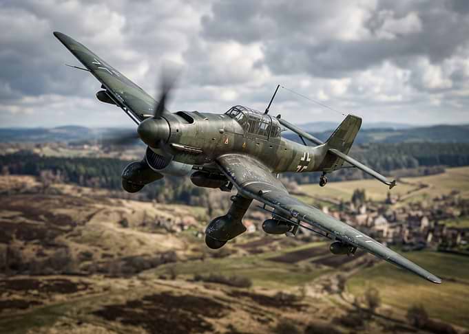 Junkers Ju 87 Stuka Bomber in Flight