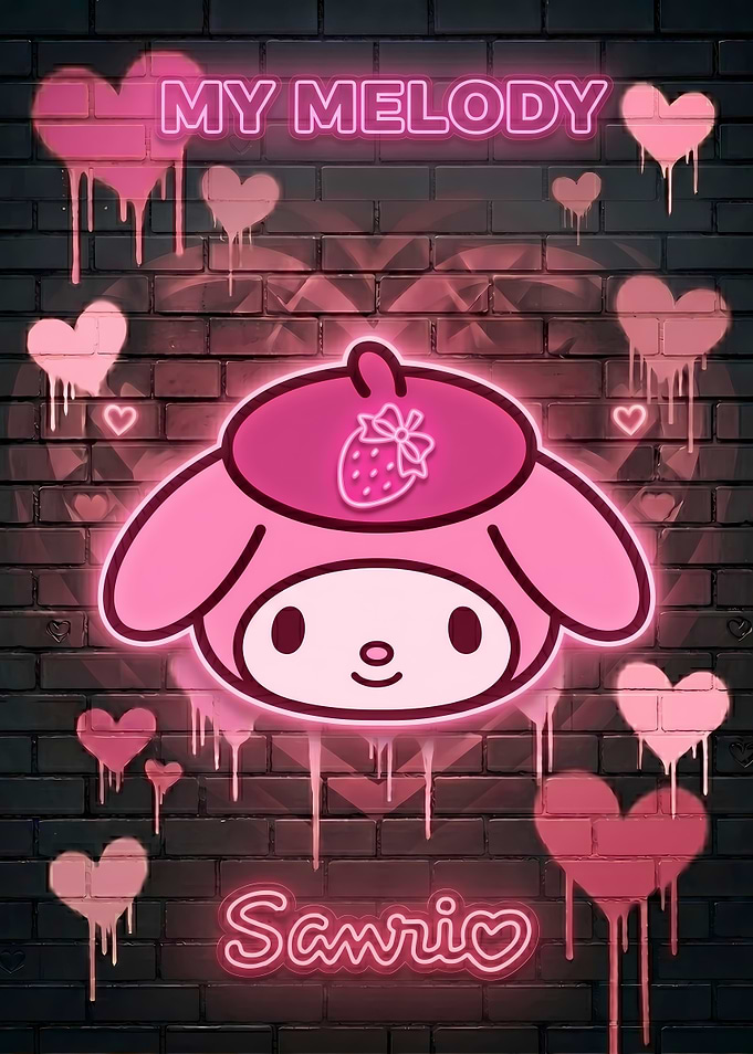 My Melody and Sanrio Neon Art