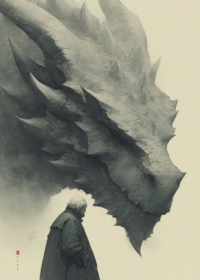 Man and Dragon Encounter