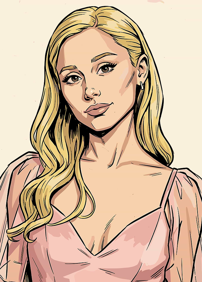 Comic Style Portrait of Ariana Grande