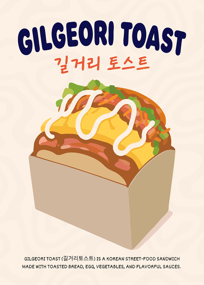 Gilgeori Toast Korean Street Food Minimalist Poster