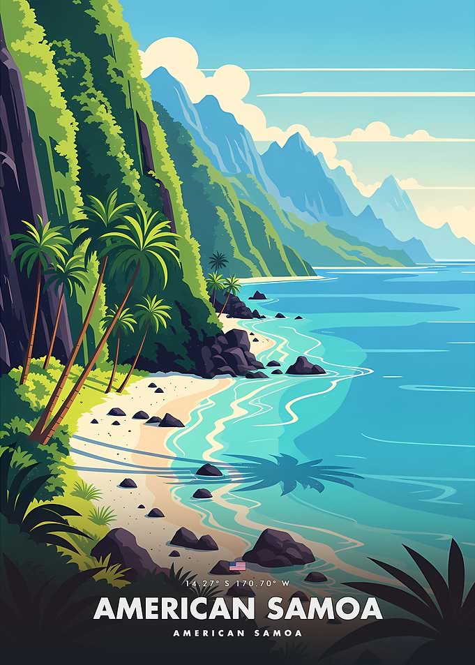 American Samoa Tropical Beach Landscape