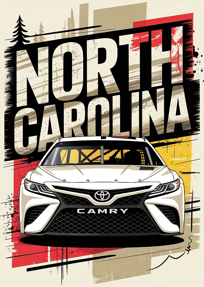 North Carolina Race Car Art