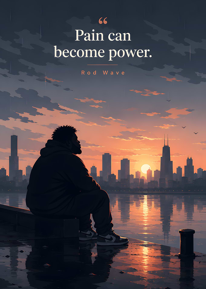 Man watching city sunset