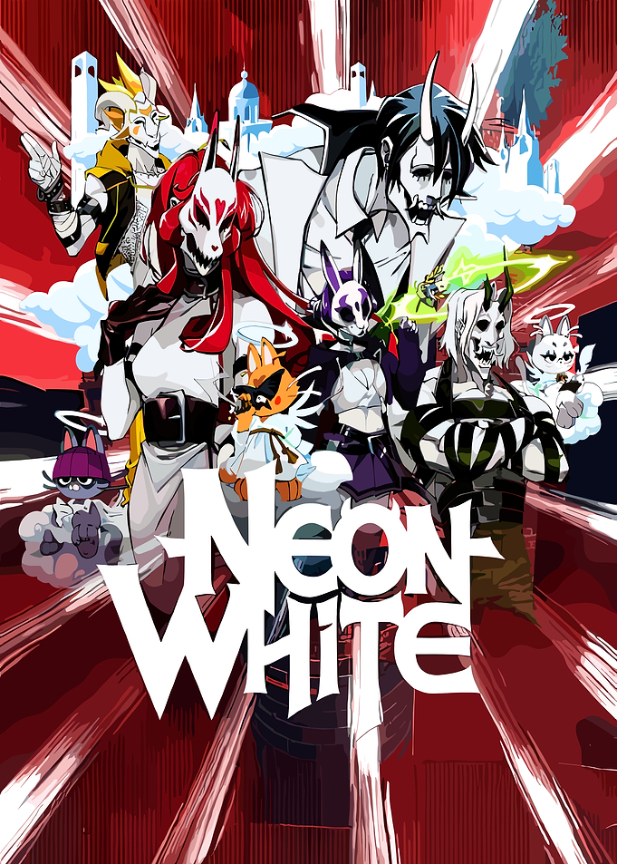 Neon White Game Poster