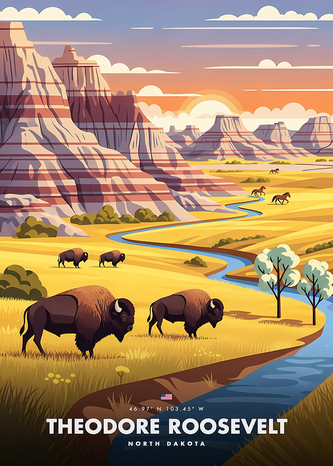 Theodore Roosevelt National Park Poster